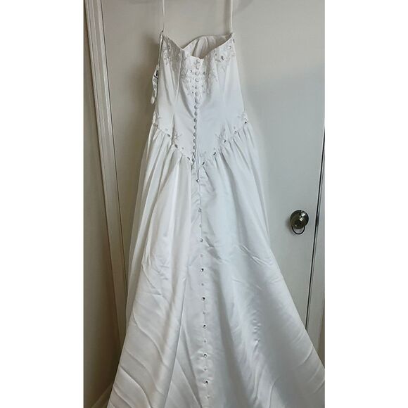 Mori Lee NEW size 12 strapless bridal wedding dress with train - Picture 14 of 16